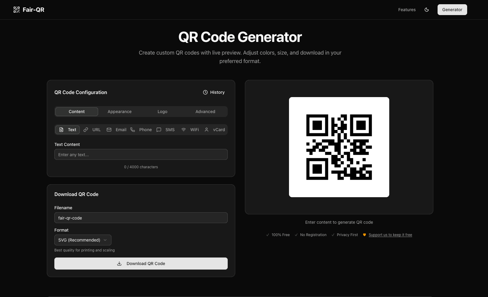Fair-QR – The Honest QR Code Generator - Own Project case study hero image