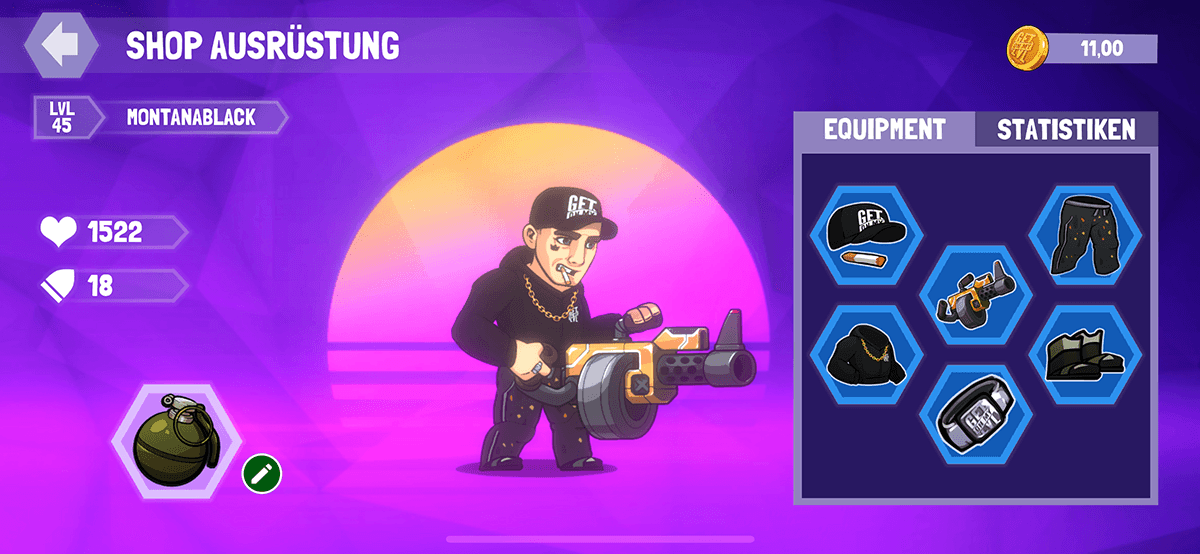 In-Game-Shop-Interface mit Lootbox-System und kaufbaren Items